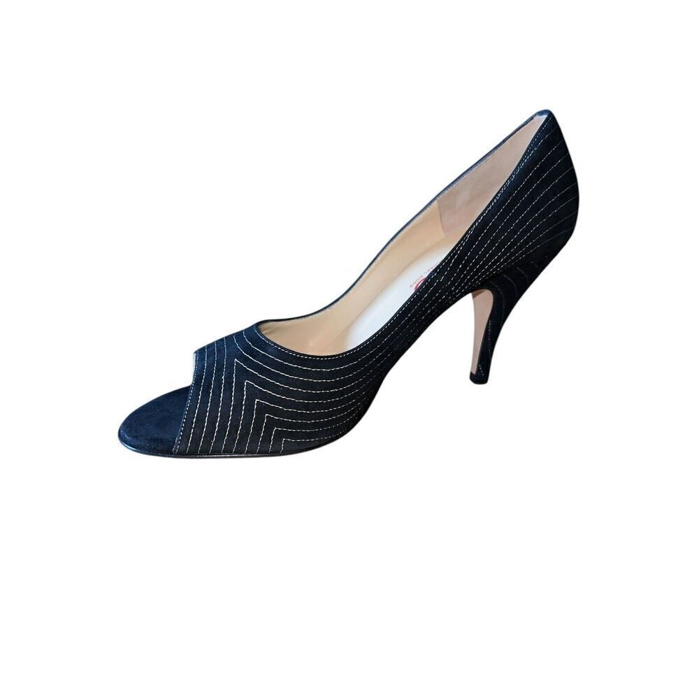Michael Kors Black Suede Open Toe Chagall Heels Womens Size 10 read description - Picture 4 of 11